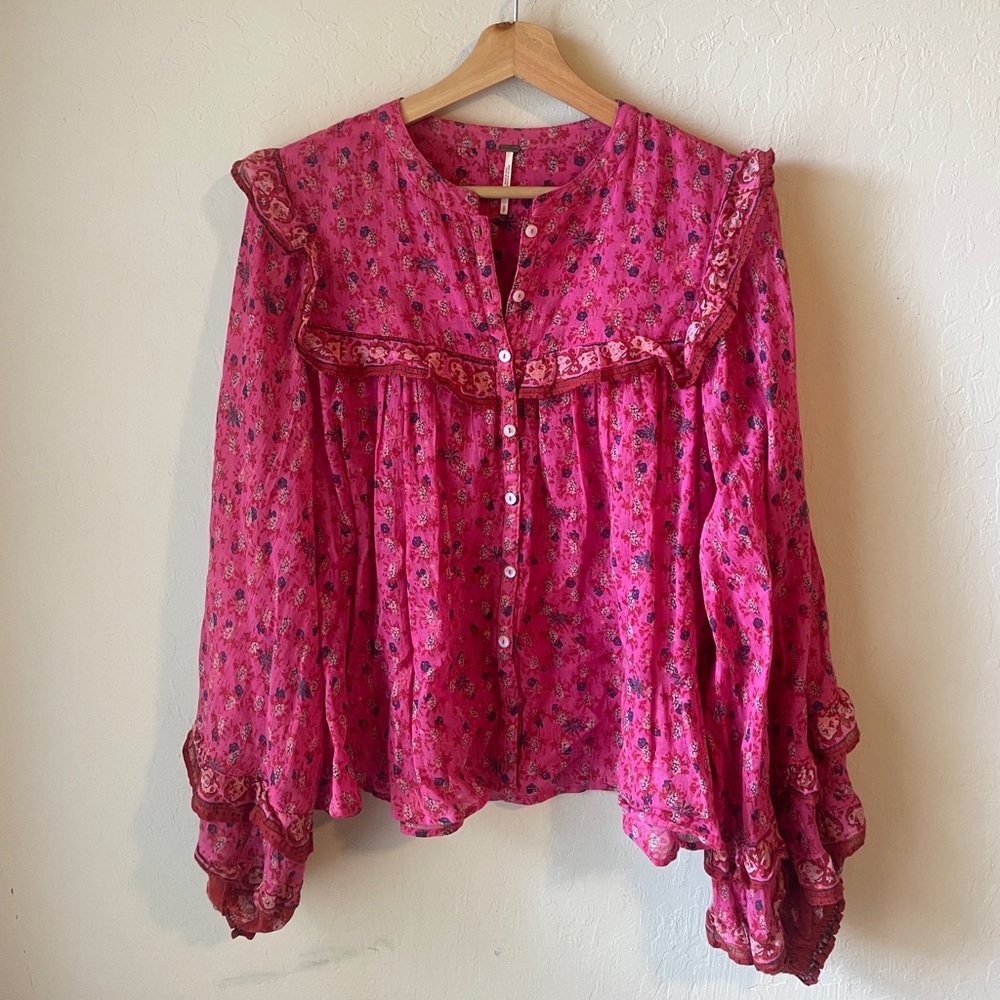 Free People Pink Blouse